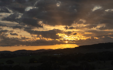 sunset in the mountains