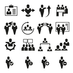 office and organization management icons, business management