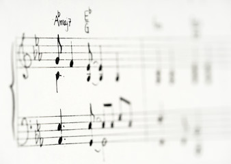 Sheet music notation close-up 