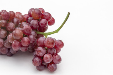 Red grapes isolated on white background