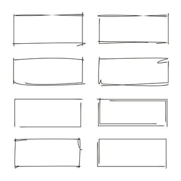 hand drawn rectangle frames, grunge border set, grunge frame