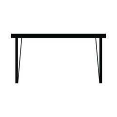 A black and white silhouette vector of a table