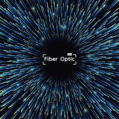 Fiber Optic of glowing backgrounds internet communication concept, Abstract data science flow tunnel. Vector illustration - obrazy, fototapety, plakaty