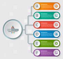 Abstract 3D Paper Infographics. Business template .Vector illustration