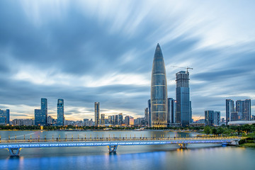 Fototapeta premium Shenzhen Nanshan District Houhai CBD City Scenery