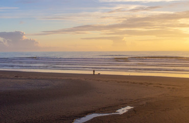 Sunset at a Coastal Ocean Beach