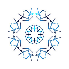 Blue neon snowflakes. Winter snowflakes hologram. Vector illustration on isolated background