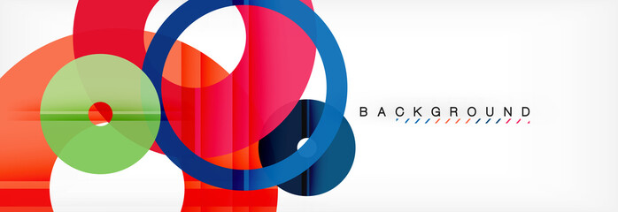 Fototapeta premium Colorful rings on grey background, modern geometric pattern design. Vector business or technology presentation design template, brochure or flyer pattern, or geometric web banner