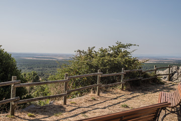Fototapeta na wymiar wooden fence in a village lookout