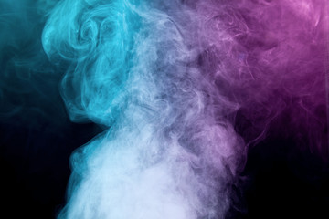 Colorful smoke on black background