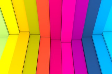 colorful abstract background with stairs wave box 3d illustration © profit_image