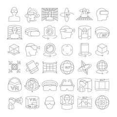 virtual reality icons vector, virtual headset