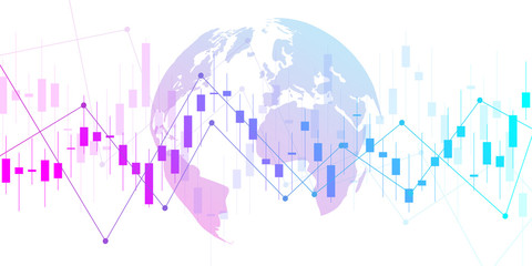Candle stick graph chart of stock market investment trading. Stock market data. Trend of graph. Stock market , exchange. Vector illustration