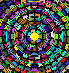 abstract image of mandala consisting of lines and figures