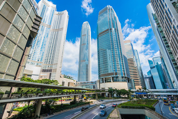 Fototapeta na wymiar Beautiful architecture building skyscraper in hong kong city