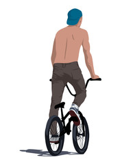 young man on a bicycle