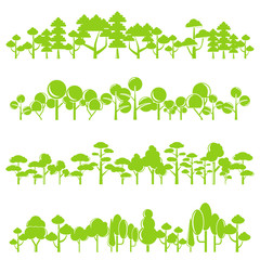 green forest tree landscape illustration collection