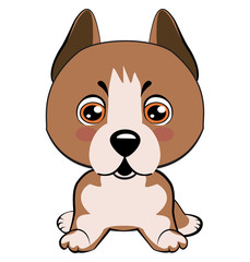 Vector Stock Illustration isolated Emoji character cartoon dog embarrassed, shy and blushes sticker emoticon