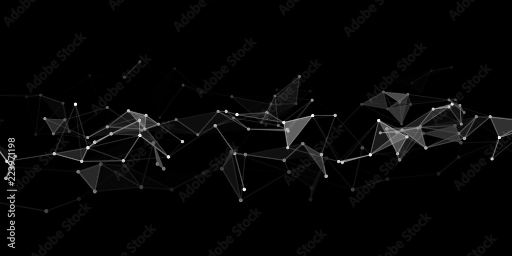 Poster Abstract technology background. Science background. Big data. Background vector. Plexus effect. Network connection structure. Vector illustration.