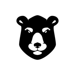 Bear head sign on white background. Design element for logo, label, emblem, poster, t shirt.