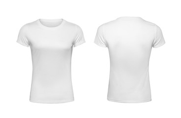 Women shirt design templates back and front view isolated on white