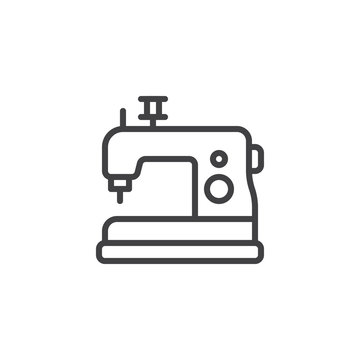 Sewing machine outline icon. linear style sign for mobile concept and web design. Electric sewing machine simple line vector icon. Symbol, logo illustration. Pixel perfect vector graphics