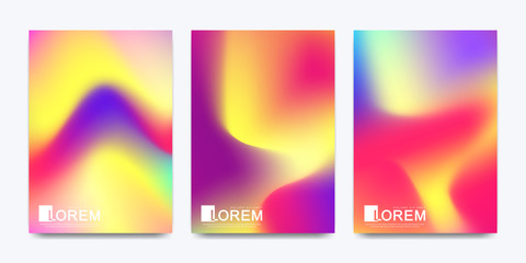 Modern vector template for brochure leaflet flyer cover banner catalog in A4 size. Abstract fluid 3d shapes vector trendy liquid colors backgrounds set. Colored fluid graphic composition illustration.