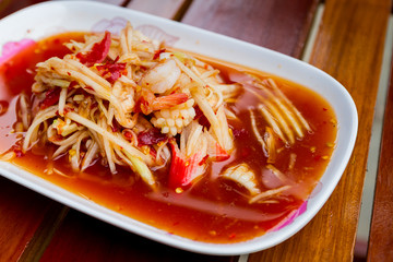 Famous Thai food, papaya salad or what we called 