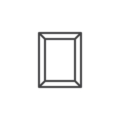 Square photo frame outline icon. linear style sign for mobile concept and web design. Picture Frame simple line vector icon. Symbol, logo illustration. Pixel perfect vector graphics