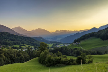 Fototapeta premium Rossfeld Panoramic Road at the summer evening