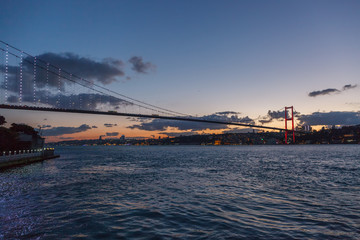 15 July Martyrs - Bosphorus bridge at sunset
