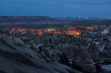 Cappadocia goreme at night