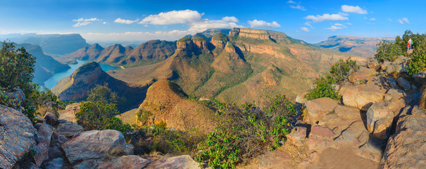 Aerial of Blyde River Canyon Three Rondavels - South Africa 