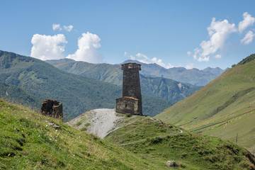 Tour svane, Ushguli, Svanétie, Géorgie