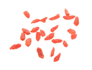 Goji on white background.