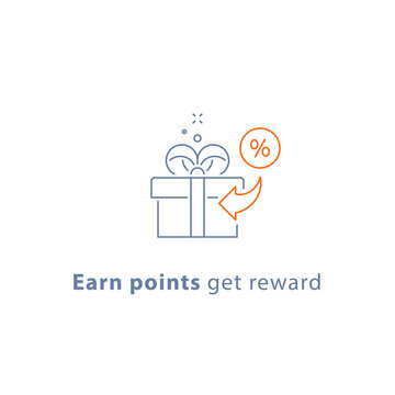Loyalty program, earn points and get reward, marketing concept