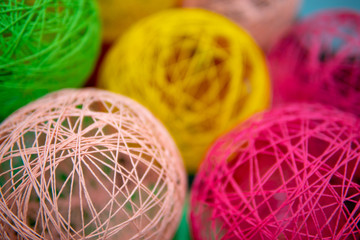 Spheres glued from threads.