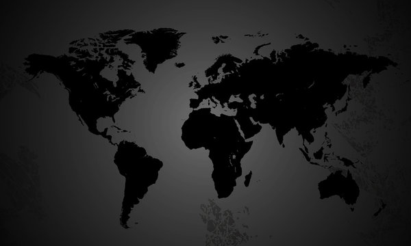 world map in gray tones