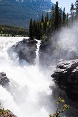 Detail of Athabasca Falls on icefield parkway
