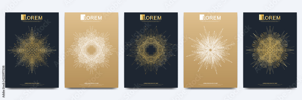 Poster modern vector template for brochure leaflet flyer cover catalog magazine or annual report. golden la