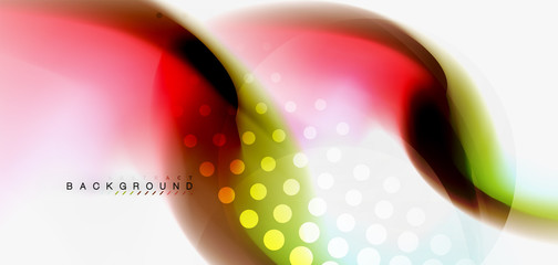 Color flowing wave, trendy liquid design template