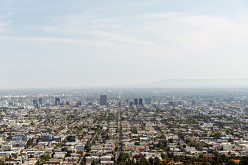 Fototapeta na wymiar Ariel view of Los Angeles, California in summer time