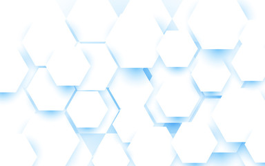 Abstract white geometric hexagon pattern background