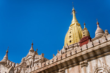 Fototapeta na wymiar Ananda Temple in Old Bagan, Myanmar, s one of Bagan's best known and most beautiful temples.