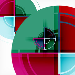 Creative circles geometric abstract background with 3d effect