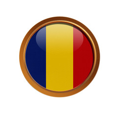 Romania flag in the golden frame 
