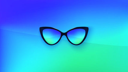 Sunglasses wallpaper. Trendy colors. Fashion background. Summer. Holographic. Rim. Eyeglasses. Party. Poster backdrop. Sunglasses. Tropical. Cat eye rim style. Retro.