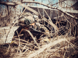 Soldiers waiting in ambush