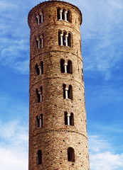 Fototapeta na wymiar Italy, Ravenna, bell tower of the Basilica of Saint Apollinaris New