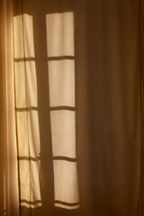 Window shade on the curtain